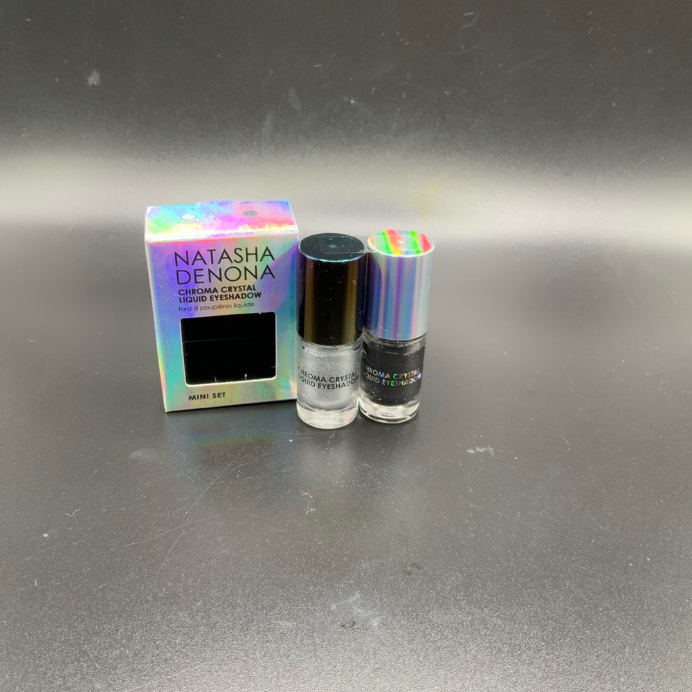 Natasha Denona Chroma Crystal Eyeshadow Duo - Black & Silver - Picture 5 of 5
